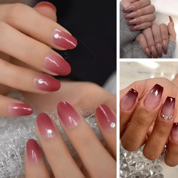 Mahogany red elegant nail designs elegant nails shellac elegant nail colors chic elegant nail art ombre nails