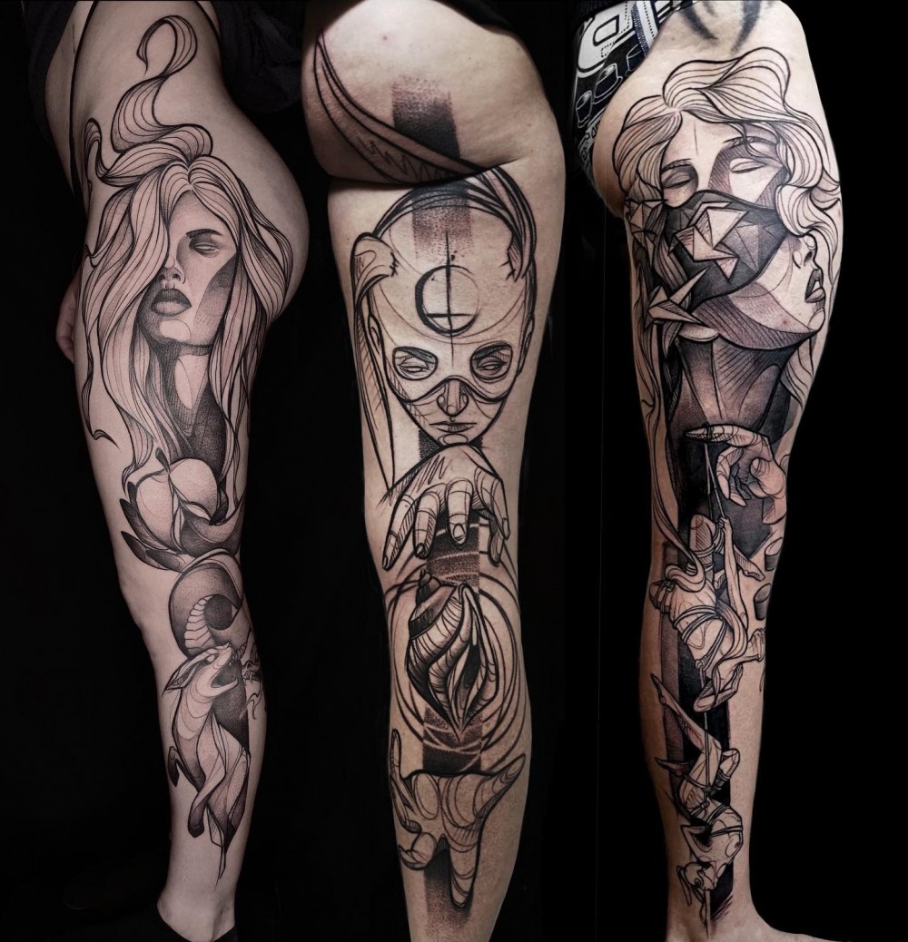 "Wow, Just Wow! 83+ Badass Full Leg Tattoo Ideas For Guys And Females "