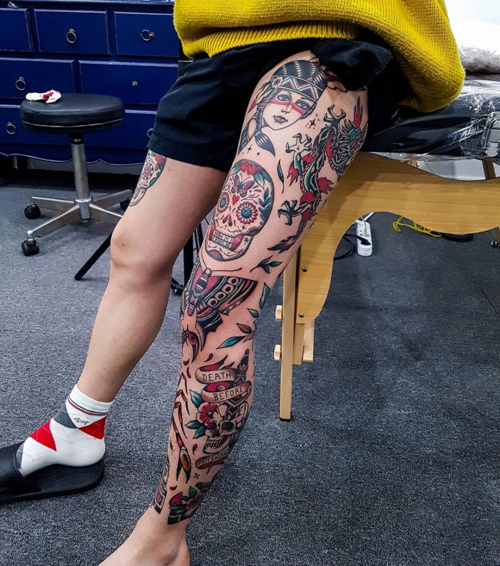 "Wow, Just Wow! 83+ Badass Full Leg Tattoo Ideas For Guys And Females "