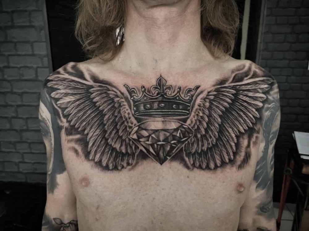 chest-crown-diamond-angel-wing-tattoo-christina_lopez88