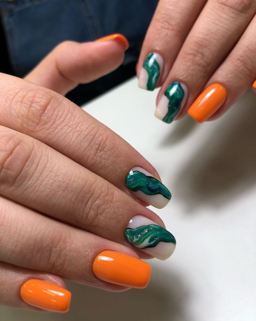 5 Beautiful Orange Nails Art Ideas With Different Styles For You To Get Prepared For 22 Summer Last Minute Stylist