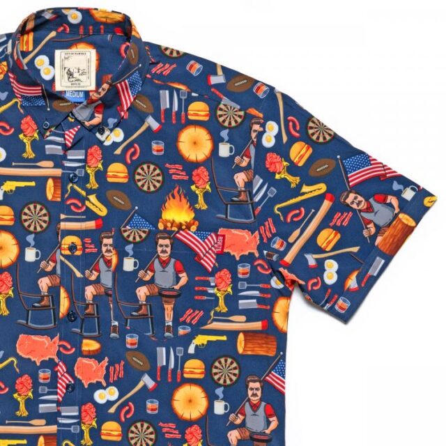 ron swanson button down shirt