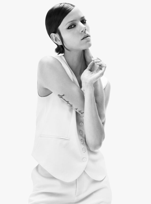 Freja Beha & Achenrin Pose in Zara's Minimal Fall Styles