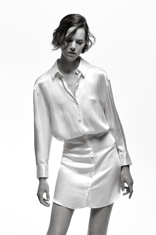 Freja Beha & Achenrin Pose in Zara's Minimal Fall Styles