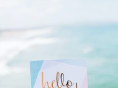 white and pink hello you card