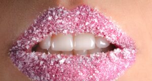 white granules on person lips