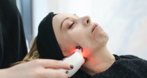 woman having facial care